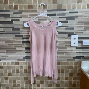 Cold Shoulder Long Sleeve Knit Top